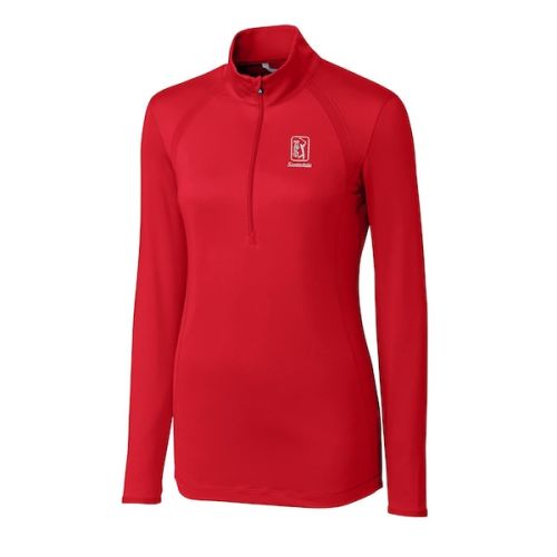 TPC Scottsdale Cutter & Buck Women's Williams Half-Zip Pullover Jacket - Red