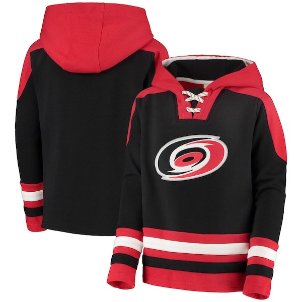 Carolina Hurricanes Youth Ageless Must-Have Lace-Up Pullover Hoodie - Black