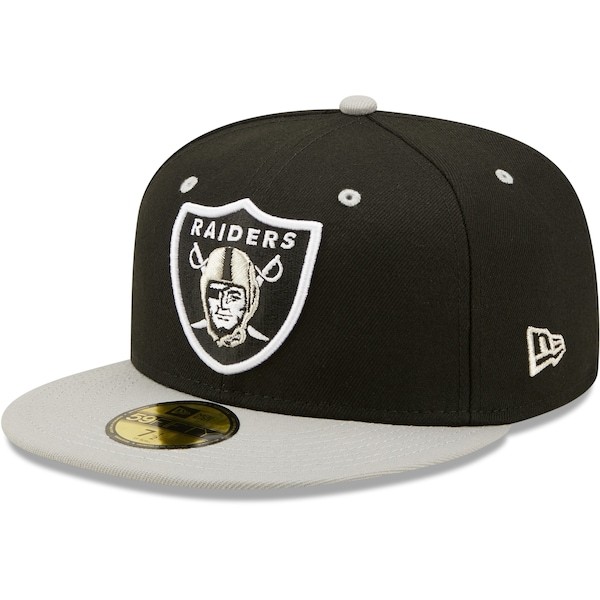 Las Vegas Raiders New Era Flipside 59FIFTY Fitted Hat - Black/Gray