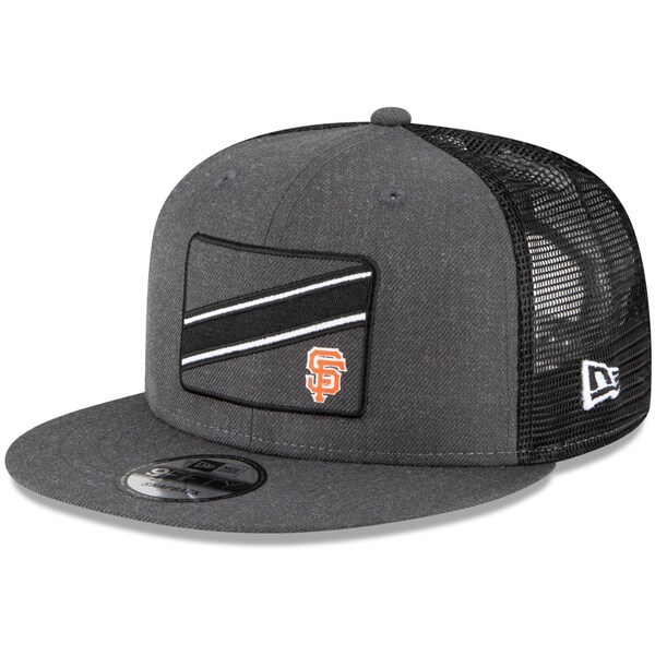 San Francisco Giants New Era Slant Trucker 9FIFTY Snapback Hat - Charcoal