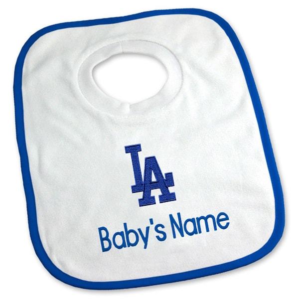 Los Angeles Dodgers Newborn & Infant Personalized Bib - White