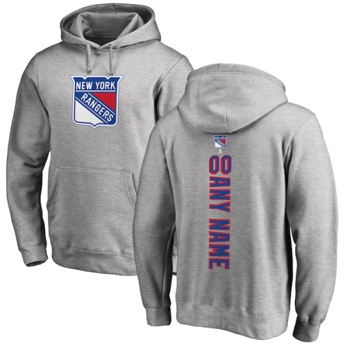 New York Rangers Fanatics Branded Personalized Playmaker Pullover Hoodie - Heather Gray