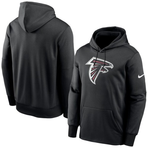 Atlanta Falcons Nike Primary Logo Therma Pullover Hoodie - Black