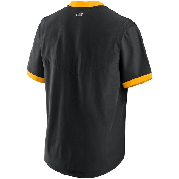 Pittsburgh Pirates Nike Authentic Collection Short Sleeve Hot Pullover Jacket - Black/Gold