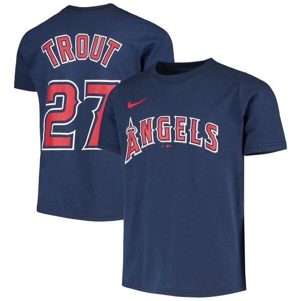Mike Trout Los Angeles Angels Nike Youth Name & Number T-Shirt - Navy