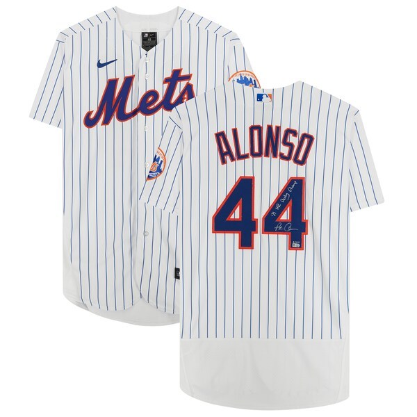 Pete Alonso New York Mets Fanatics Authentic Autographed Nike White Authentic Jersey with "21 HR Derby Champ" - Limited Edition of 44