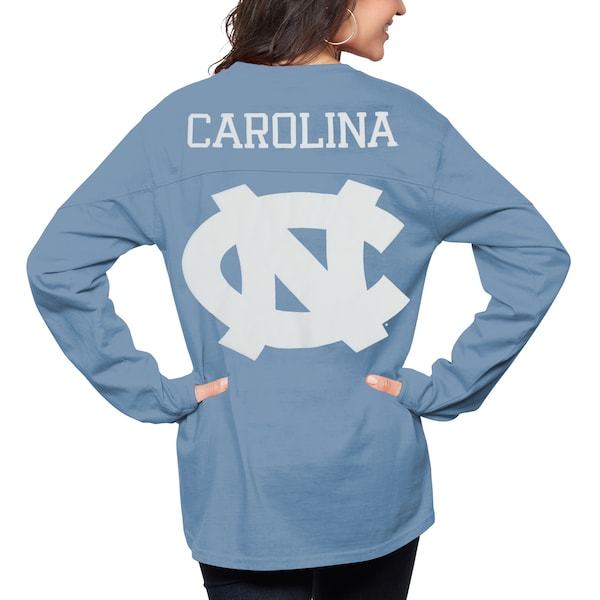 North Carolina Tar Heels Pressbox Women's The Big Shirt Oversized Long Sleeve T-Shirt - Carolina Blue