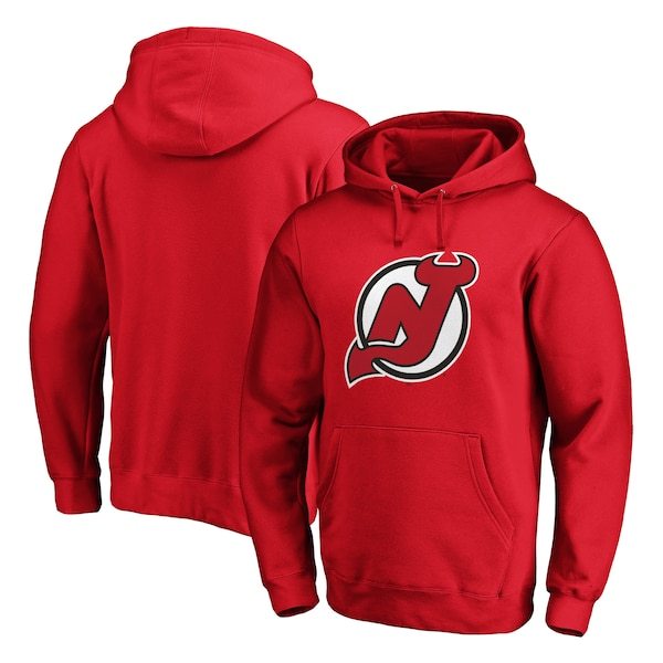 New Jersey Devils Fanatics Branded Primary Team Logo Fleece Pullover Hoodie - Red