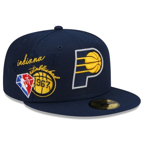 Indiana Pacers New Era Back Half 59FIFTY Fitted Hat - Navy