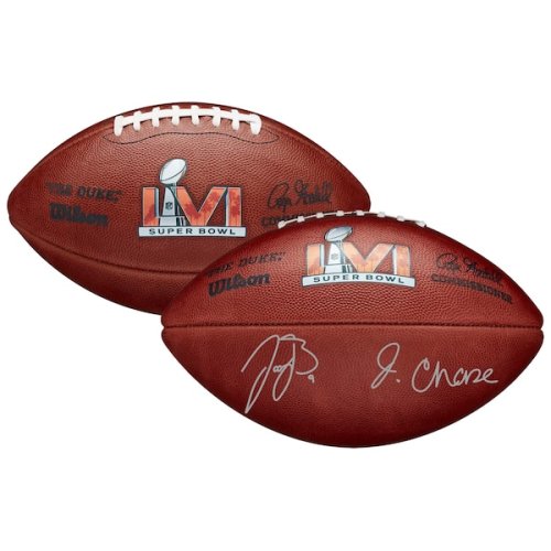 Joe Burrow & Ja'Marr Chase Cincinnati Bengals Fanatics Authentic Autographed Wilson Super Bowl LVI Duke Football