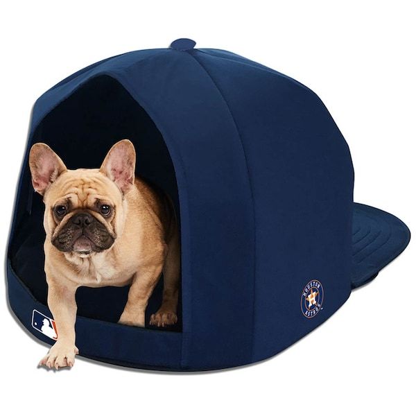 Houston Astros Plush Pet Nap Cap Dog Bed - Navy