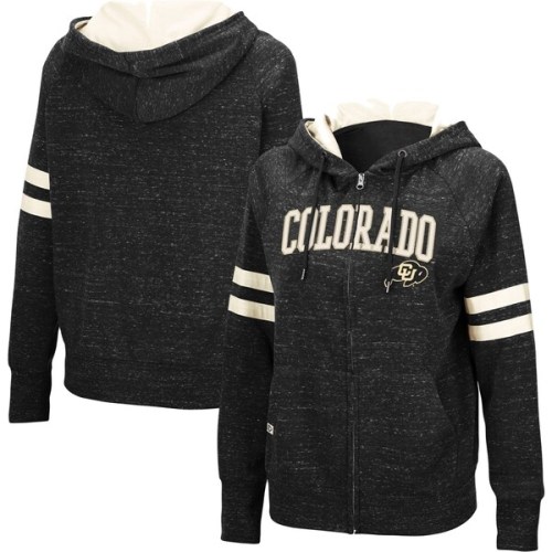Colorado Buffaloes Colosseum Women's Speckle Fleece Raglan Full-Zip Hoodie - Black