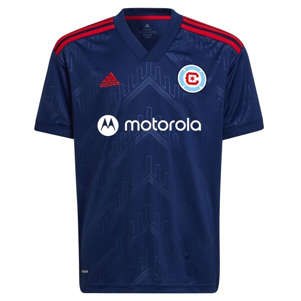Chicago Fire adidas Youth 2022 Water Tower Kit Replica Custom Jersey - Blue
