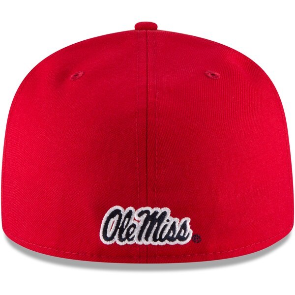 Ole Miss Rebels New Era Logo Basic 59FIFTY Fitted Hat - Red