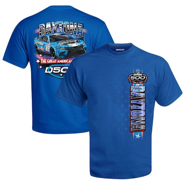 2022 Daytona 500 Checkered Flag 2-Spot T-Shirt - Royal