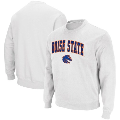 Boise State Broncos Colosseum Arch & Logo Tackle Twill Pullover Sweatshirt - White