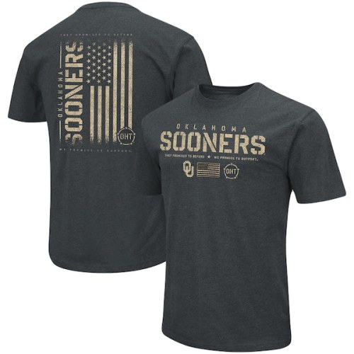 Oklahoma Sooners Colosseum OHT Military Appreciation Flag 2.0 T-Shirt - Heathered Black