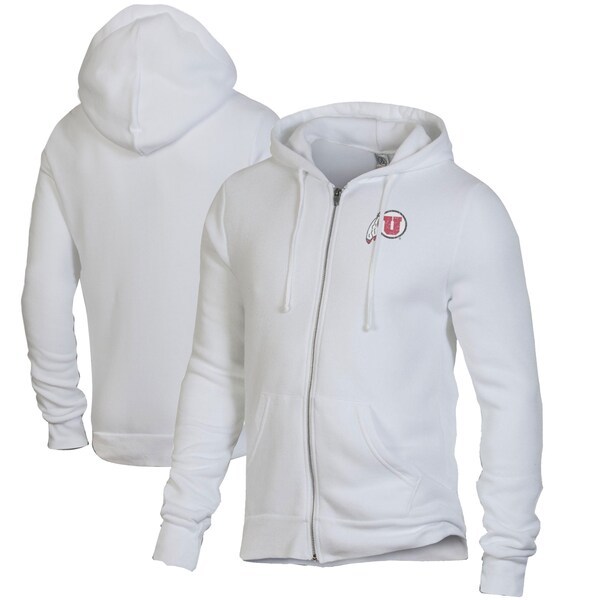 Utah Utes Alternative Apparel Rocky Full-Zip Hoodie - White