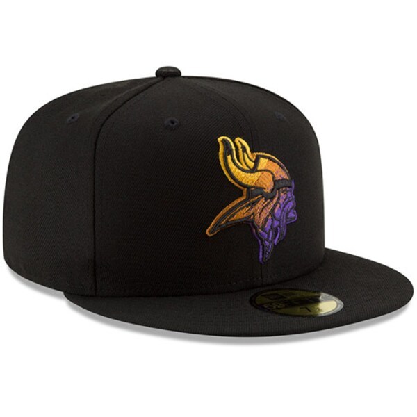 Minnesota Vikings New Era Color Dim 59FIFTY Fitted Hat - Black