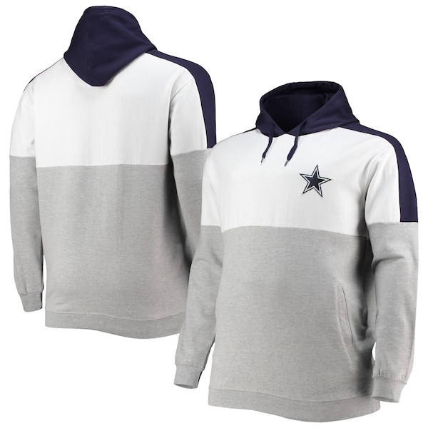 Dallas Cowboys Big & Tall Team Logo Pullover Hoodie - Navy/Heathered Gray