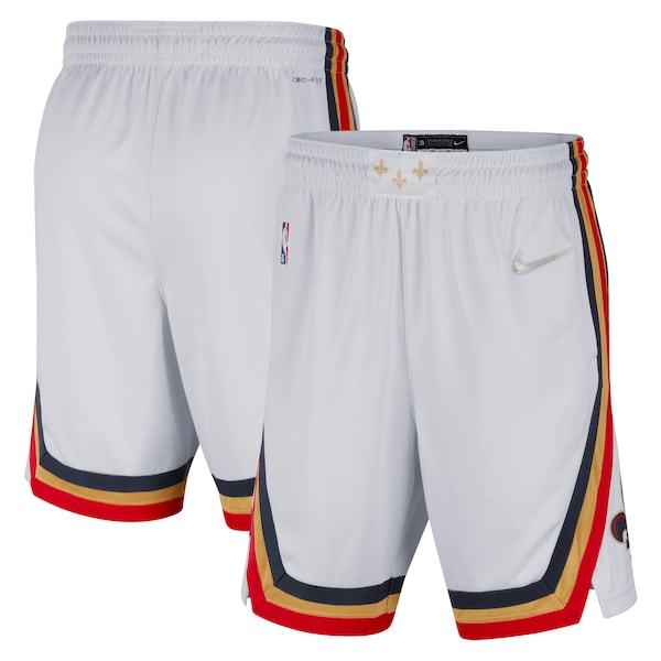 New Orleans Pelicans Nike 2021/22 City Edition Swingman Shorts - White/Gold