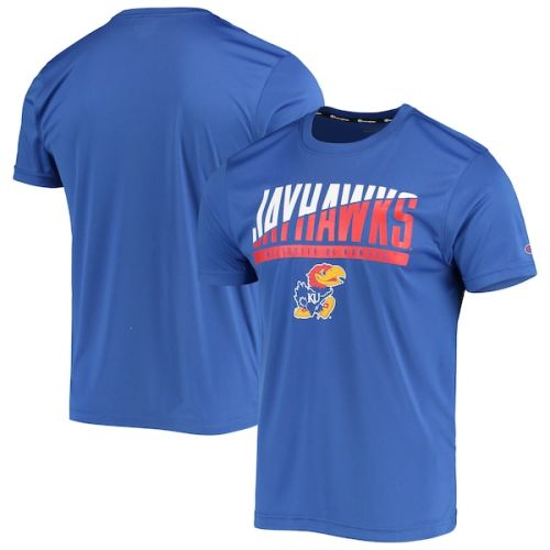 Kansas Jayhawks Champion Wordmark Slash T-Shirt - Royal