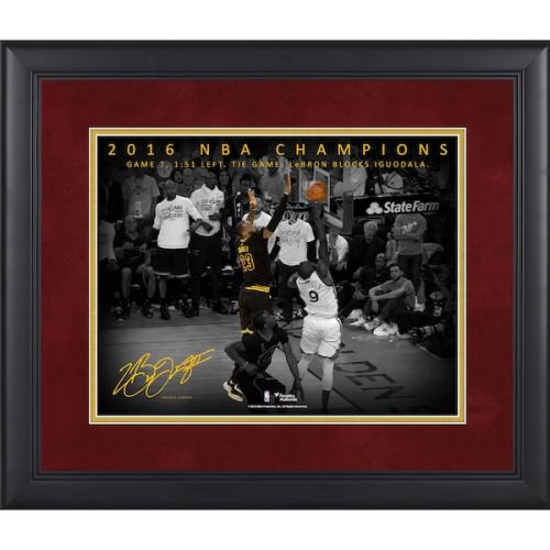 LeBron James Cleveland Cavaliers Fanatics Authentic Framed 11" x 14" NBA Finals Game 7 Chasedown Block Moments Spotlight - Facsimile Signature