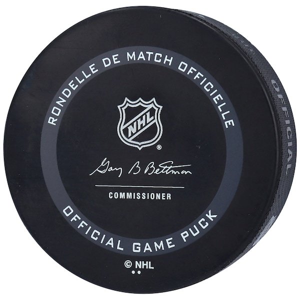 Cole Caufield Montreal Canadiens Fanatics Authentic Autographed 2021 Model Official Game Puck with "NHL Debut 4/26/21" Inscription