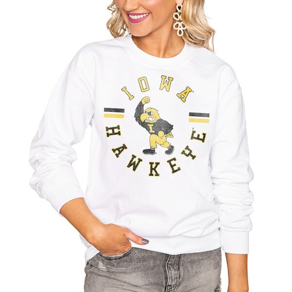 Iowa Hawkeyes Women's Vintage Days Perfect Pullover Sweatshirt - White