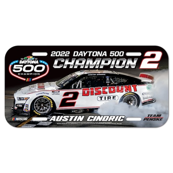 Austin Cindric WinCraft 2022 Daytona 500 Champion Plastic License Plate