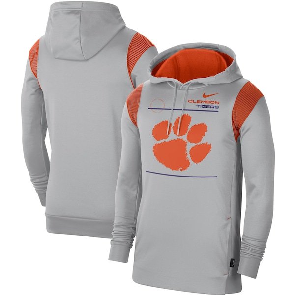 Clemson Tigers Nike 2021 Team Sideline Performance Pullover Hoodie - Gray