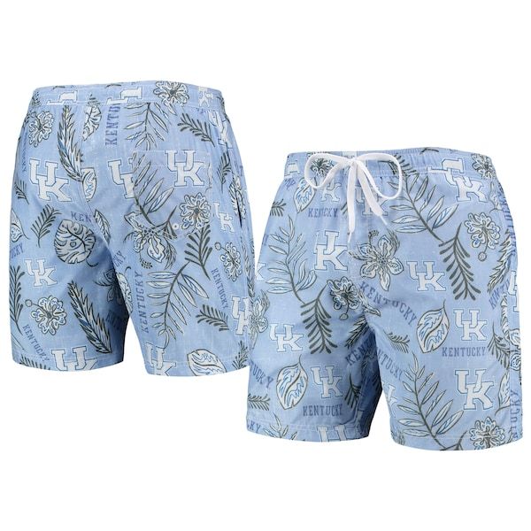 Kentucky Wildcats Wes & Willy Vintage Floral Swim Trunks - Light Blue