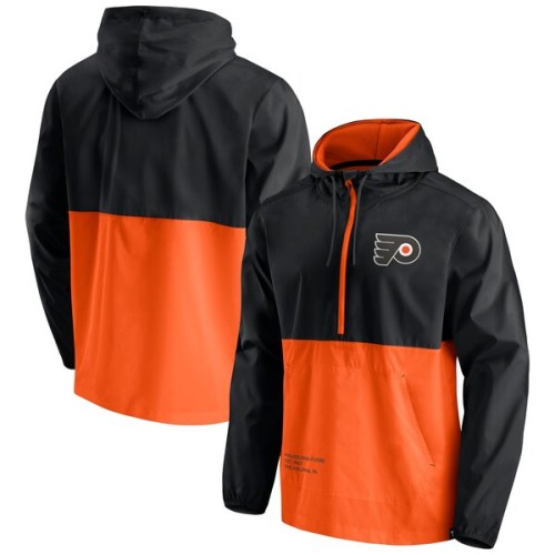 Philadelphia Flyers Fanatics Branded Thrill Seeker Anorak Half-Zip Jacket - Black/Orange