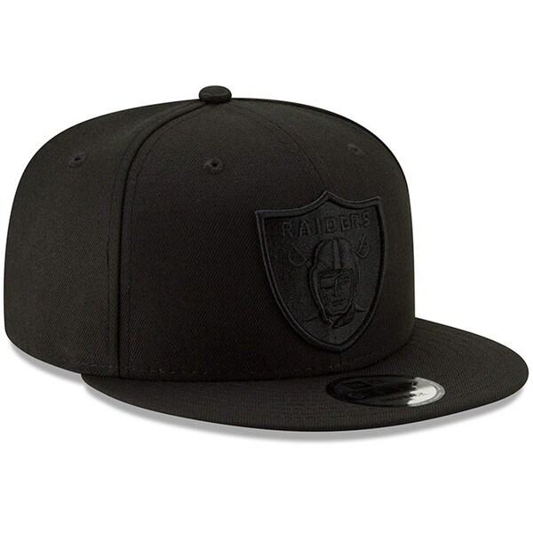 Las Vegas Raiders New Era Black On Black 9FIFTY Adjustable Hat - Black