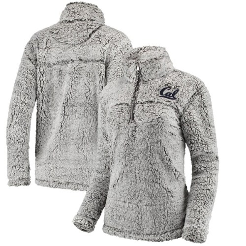 Cal Bears Women's Sherpa Super Soft Quarter Zip Pullover Jacket - Gray
