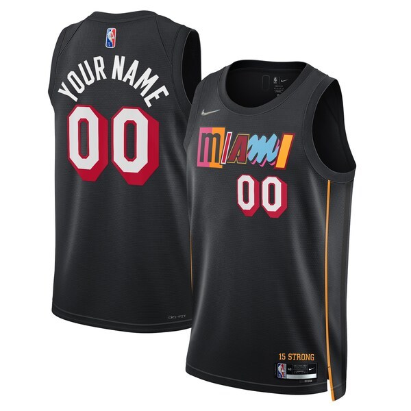 Miami Heat Nike 2021/22 Swingman Custom Jersey - City Edition - Black