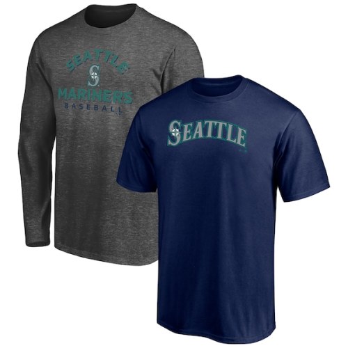 Seattle Mariners Fanatics Branded T-Shirt Combo Pack - Navy/Heathered Charcoal