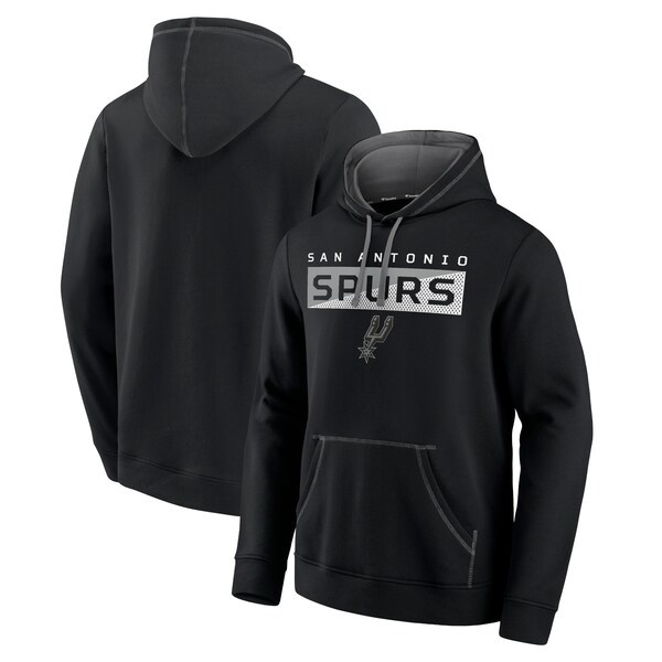 San Antonio Spurs Fanatics Branded Split The Crowd Pullover Hoodie - Black/Gray