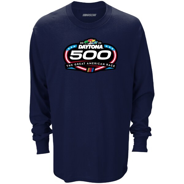 2022 Daytona 500 Checkered Flag 1-Spot Long Sleeve T-Shirt - Navy