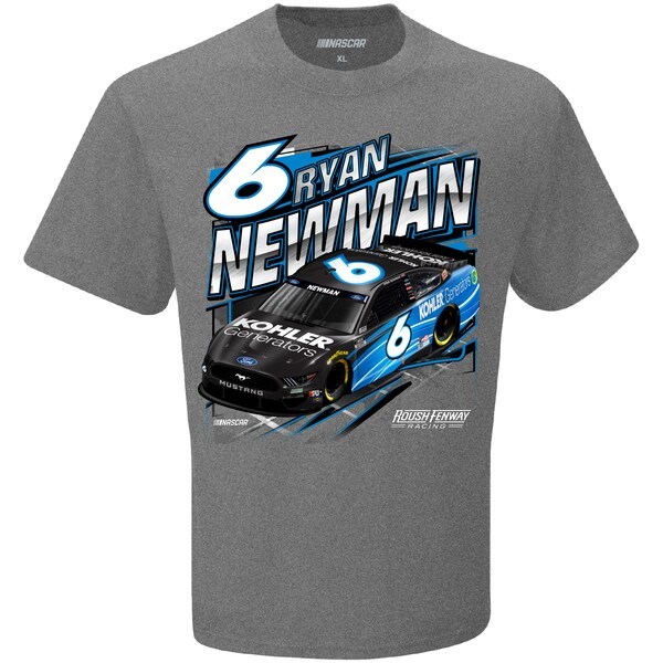 Ryan Newman Checkered Flag Kohler Generators Qualifying T-Shirt - Heathered Charcoal
