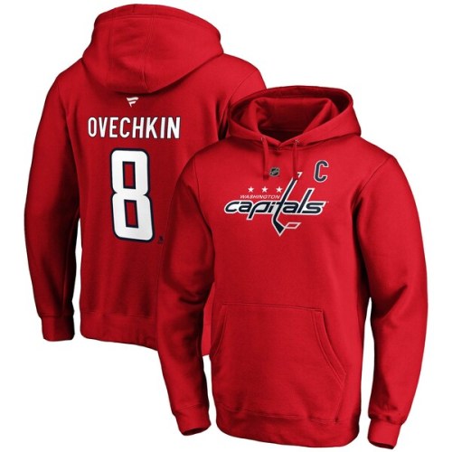Alexander Ovechkin Washington Capitals Fanatics Branded Authentic Stack Player Name & Number Pullover Hoodie - Red