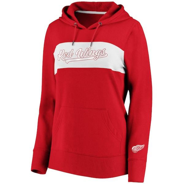 Detroit Red Wings Fanatics Branded Women's Color Block Pullover Hoodie - Red/White