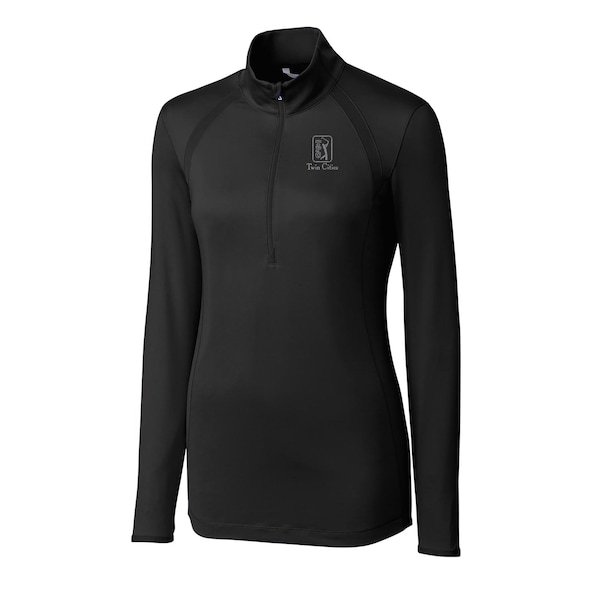 TPC Twin Cities Cutter & Buck Women's Williams Half-Zip Pullover Jacket - Black