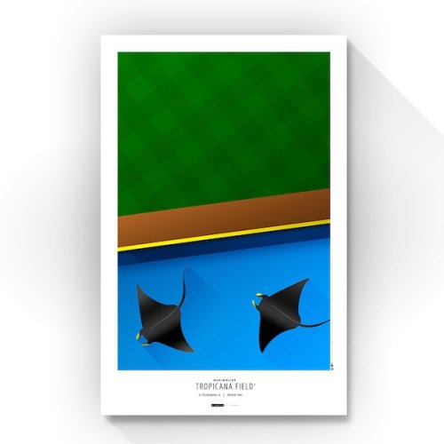 Tampa Bay Rays 11" x 17" Tropicana Field Minimalist Art Poster