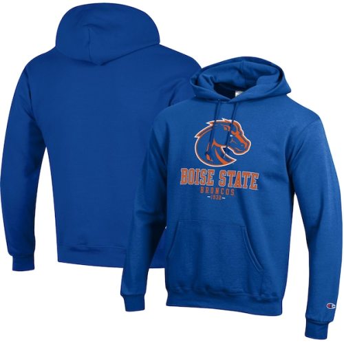 Boise State Broncos Champion Team Stack Powerblend Pullover Hoodie - Royal