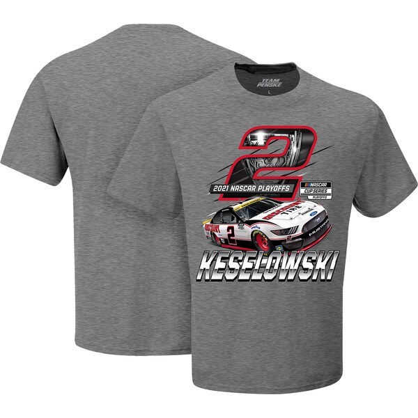 Brad Keselowski Team Penske 2021 NASCAR Cup Series Playoffs T-Shirt - Heathered Gray