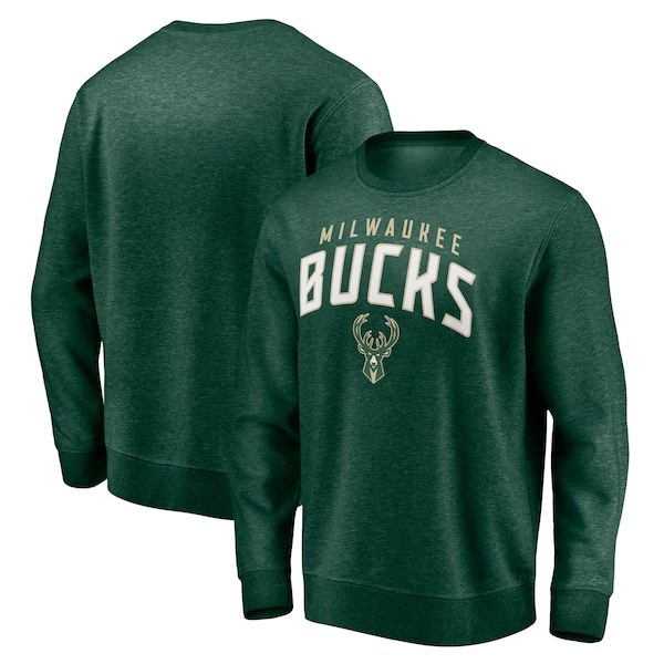 Milwaukee Bucks Fanatics Branded Game Time Arch Pullover Sweatshirt - Hunter Green