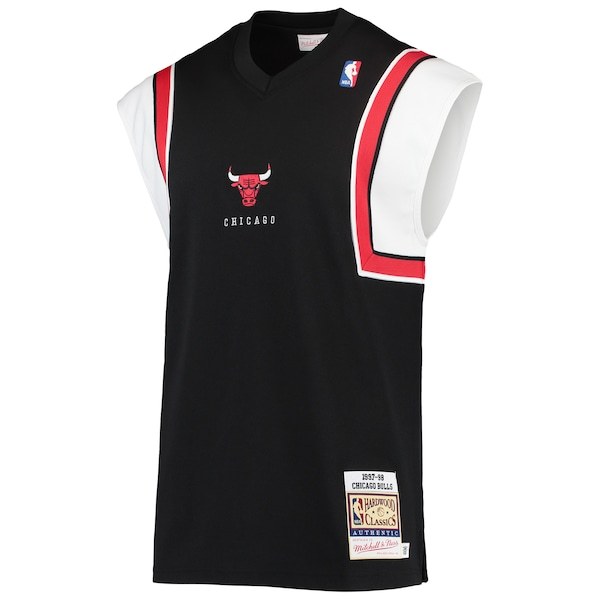 Chicago Bulls Mitchell & Ness 1997-98 Hardwood Classics On-Court Authentic Shooting V-Neck Sleeveless T-Shirt - Black