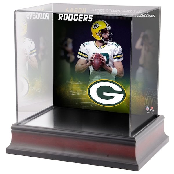 Aaron Rodgers Green Bay Packers Fanatics Authentic Deluxe Mini Helmet Case Commemorating 300 Career Touchdown Passes