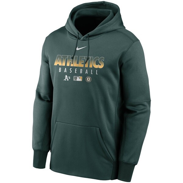 Oakland Athletics Nike Authentic Collection Therma Performance Pullover Hoodie - Green